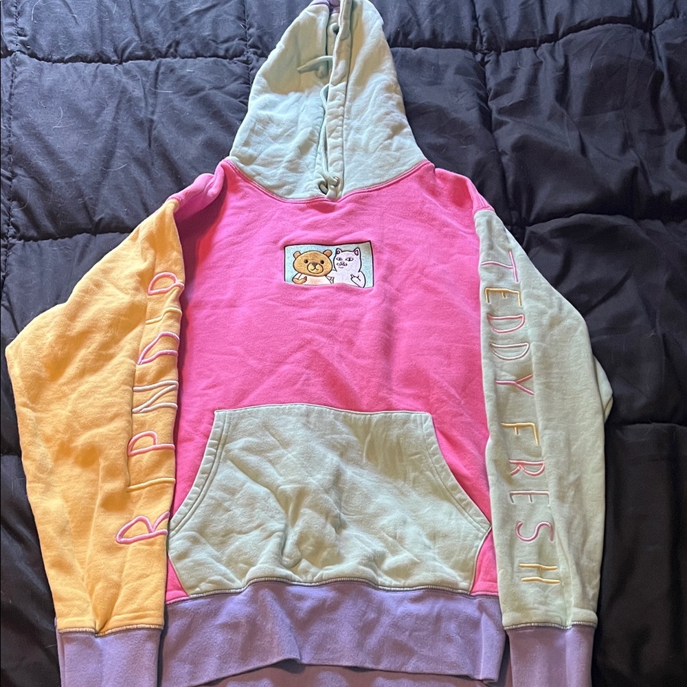 Teddy Fresh Pastel Hoodie with Bear Patch
